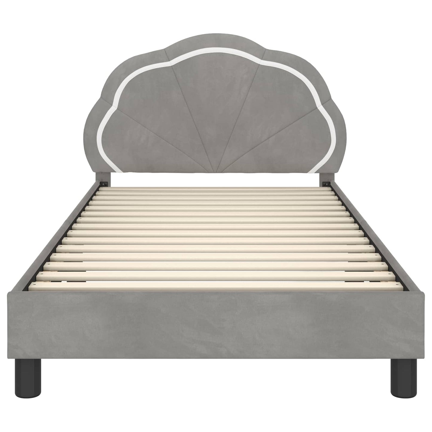 Struttura letto bambini con testata Grigio Chiaro 90 x 200 cm | homemem39