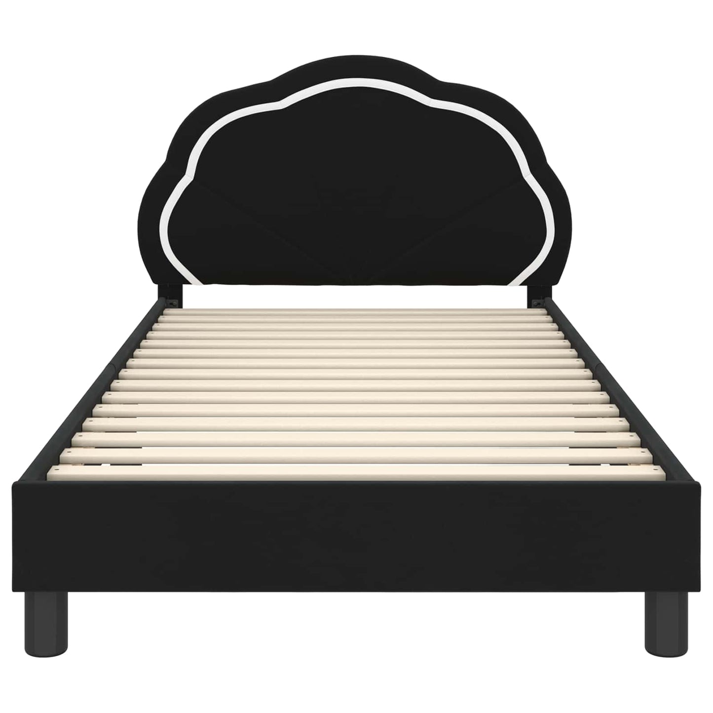 Struttura letto bambini con testata Nero 90 x 200 cm Velluto | homemem39