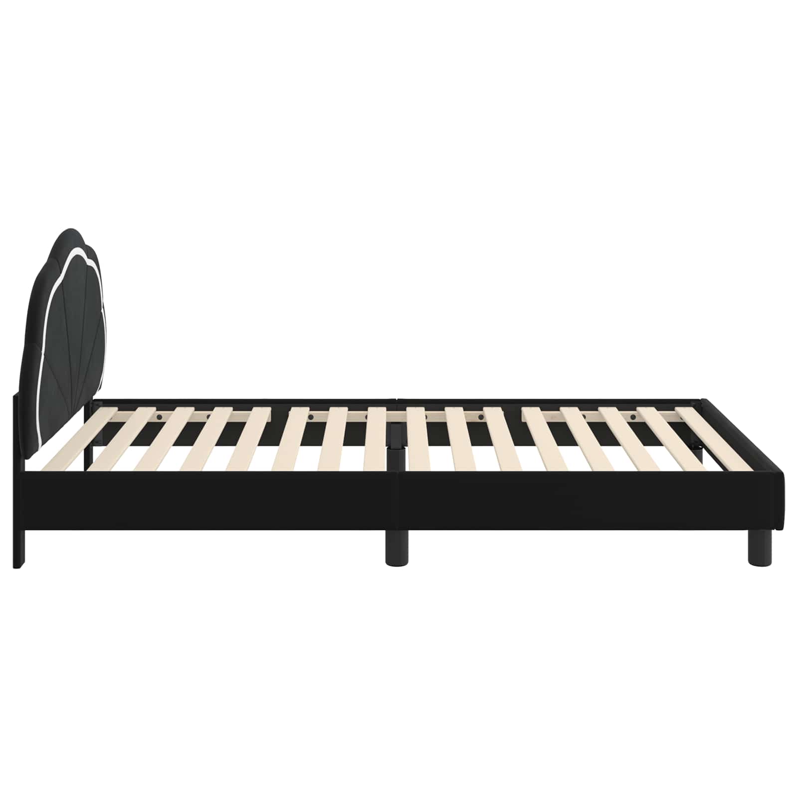 Struttura letto bambini con testata Nero 90 x 200 cm Velluto | homemem39