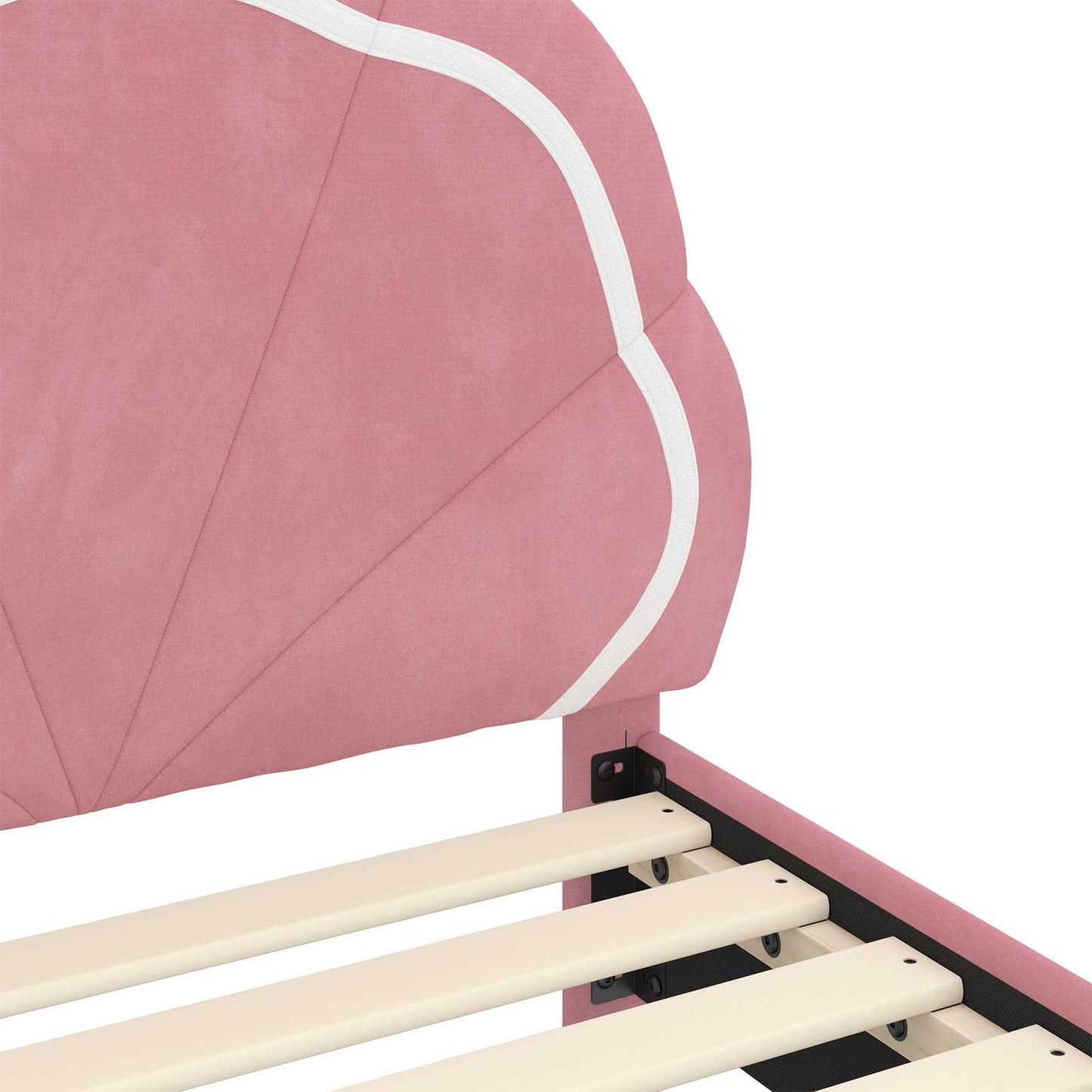Struttura letto bambini con testata Rosa 90 x 200 cm Velluto | homemem39