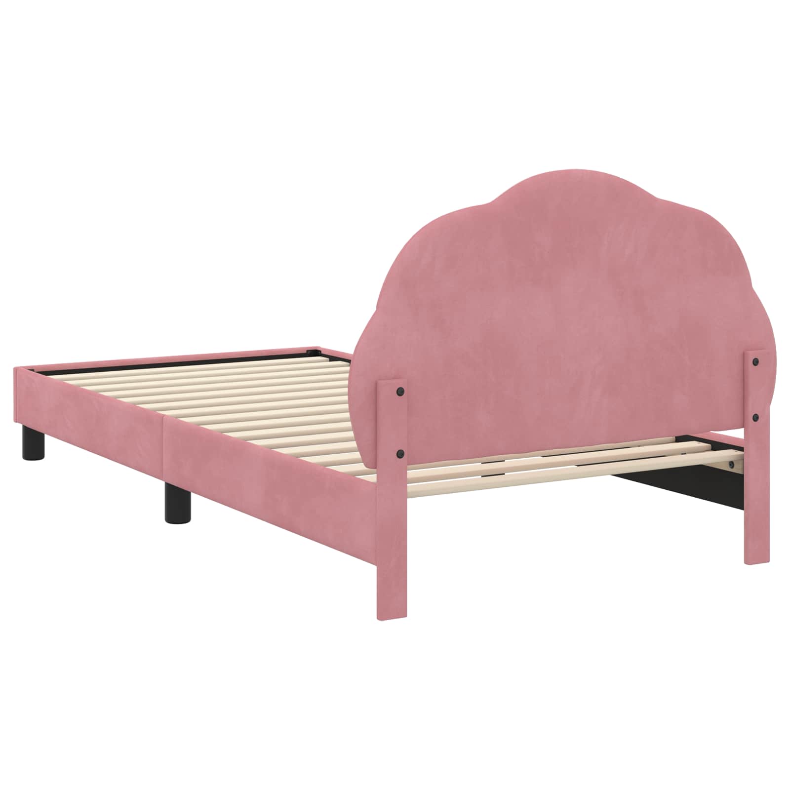 Struttura letto bambini con testata Rosa 90 x 200 cm Velluto | homemem39