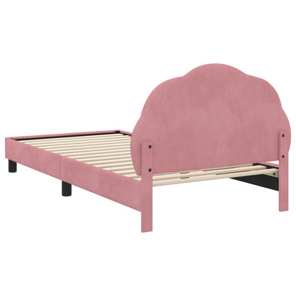 Struttura letto bambini con testata Rosa 90 x 200 cm Velluto | homemem39