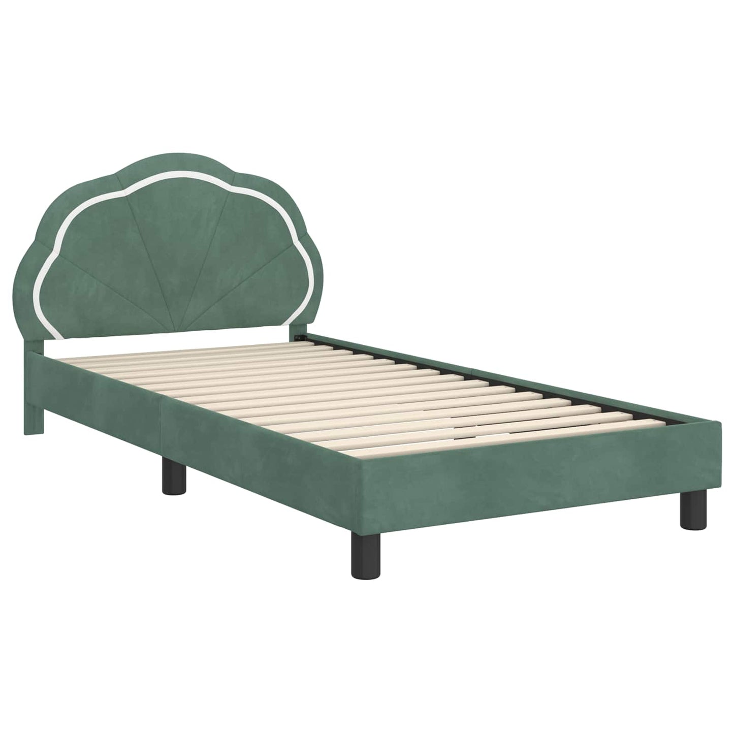 Struttura letto bambini con testata Verde Mare 90 x 200 cm