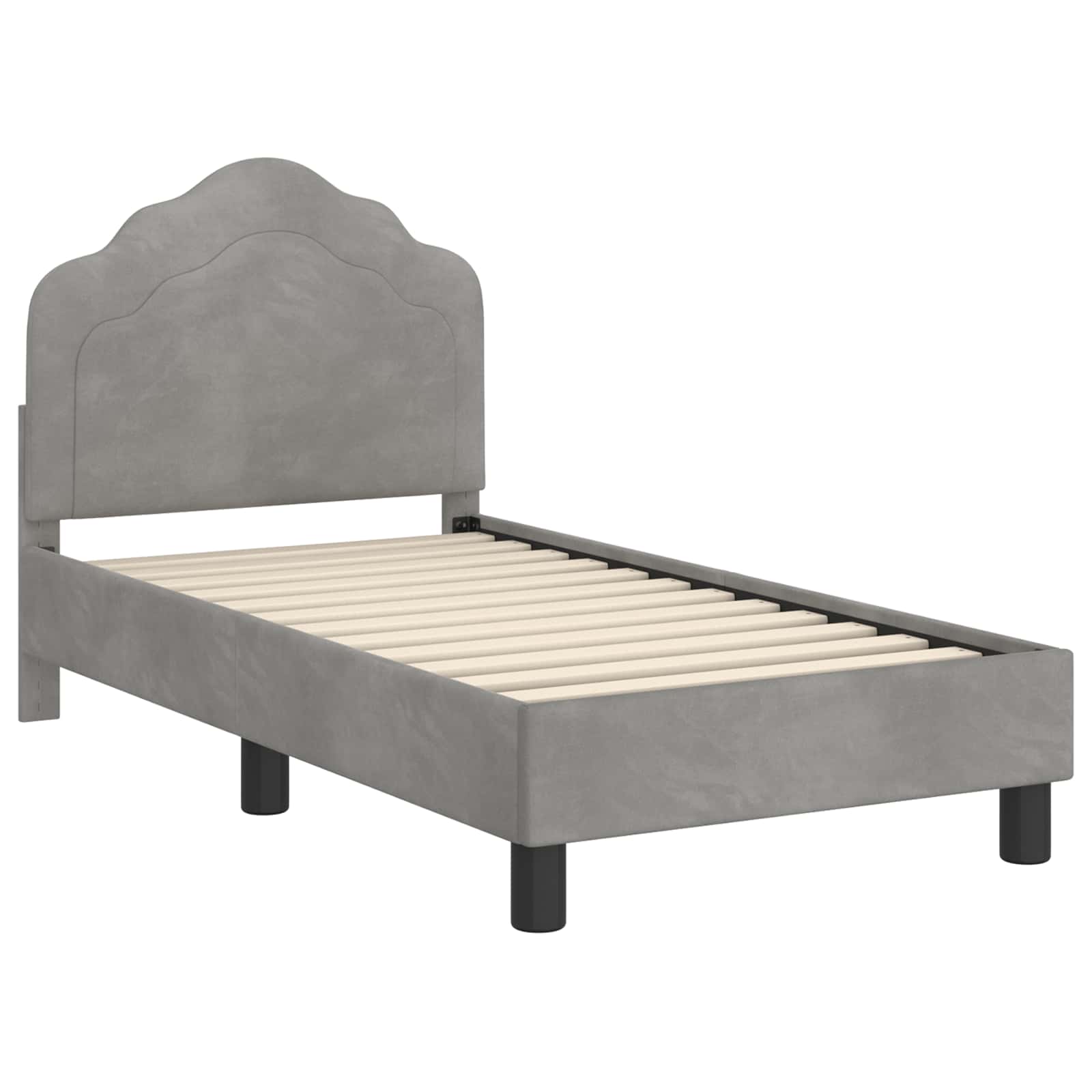 Struttura letto per bambini con testata Grigio Chiaro Velluto | homemem39