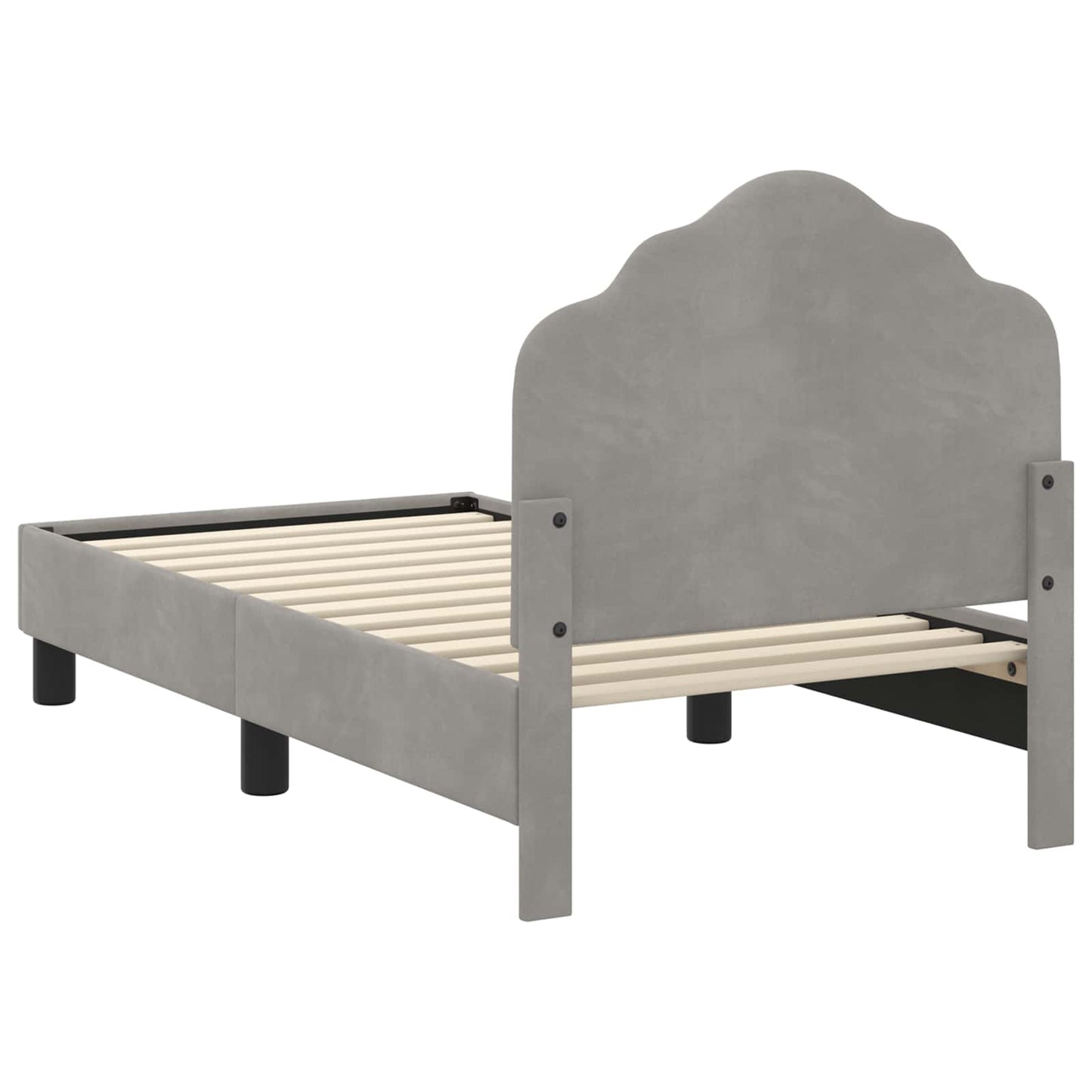 Struttura letto per bambini con testata Grigio Chiaro Velluto | homemem39
