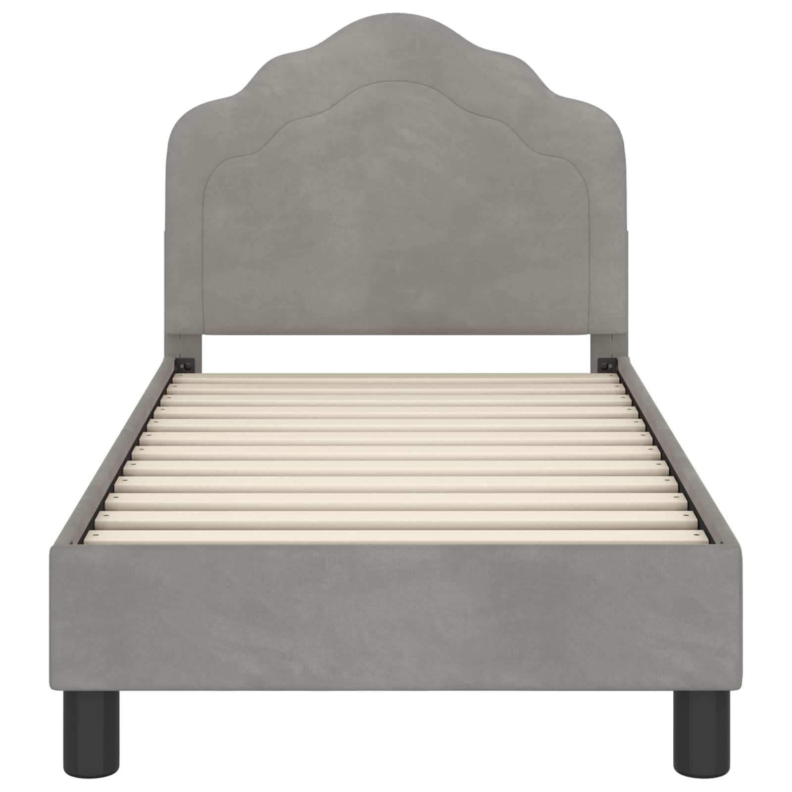 Struttura letto per bambini con testata Grigio Chiaro Velluto | homemem39