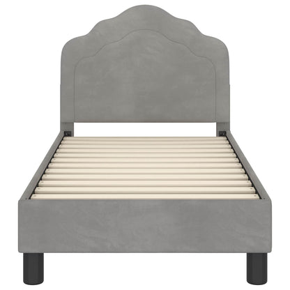 Struttura letto per bambini con testata Grigio Chiaro Velluto | homemem39