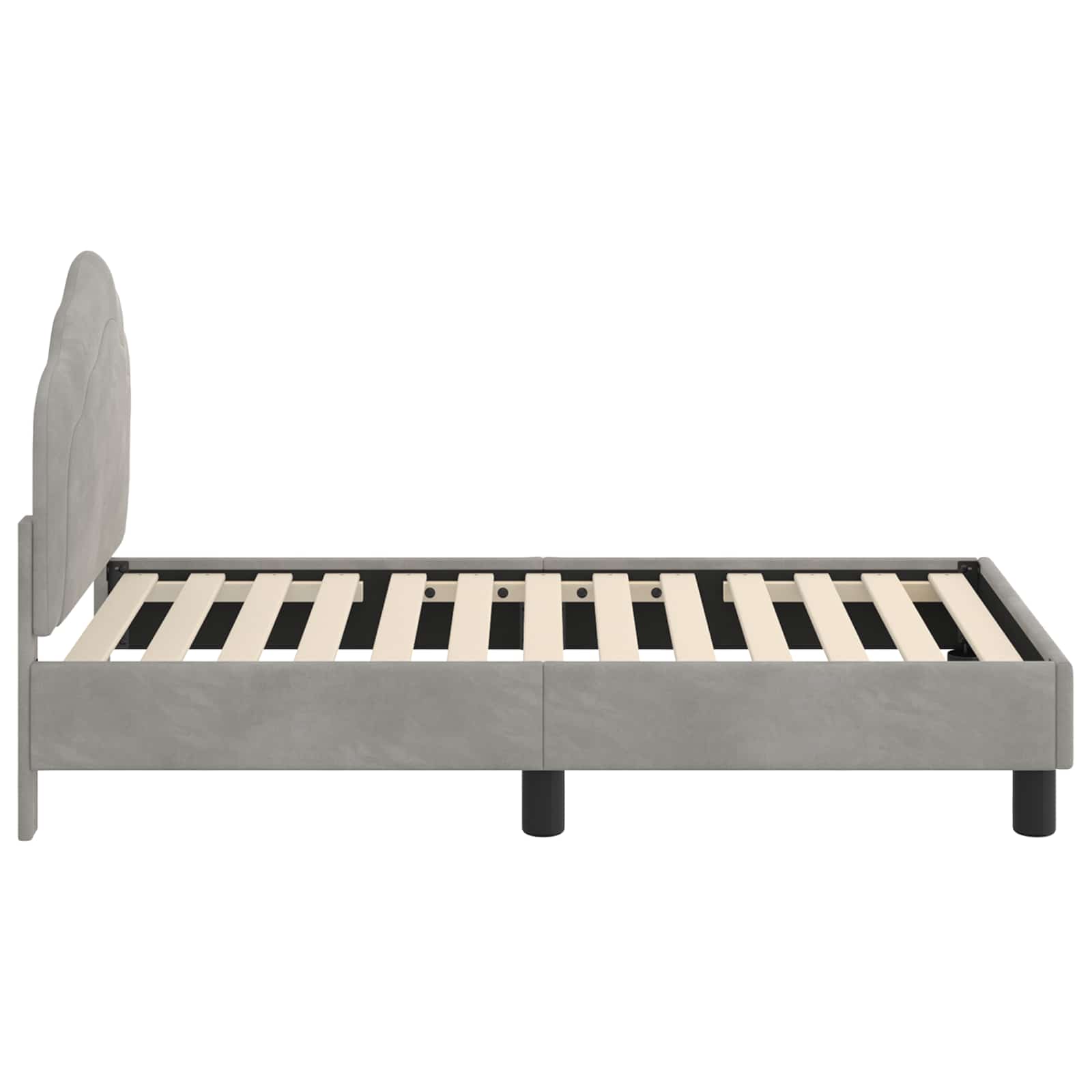 Struttura letto per bambini con testata Grigio Chiaro Velluto | homemem39