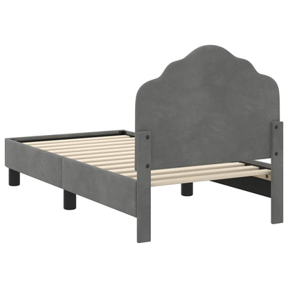 Struttura letto per bambini con testata Grigio Scuro Velluto | homemem39
