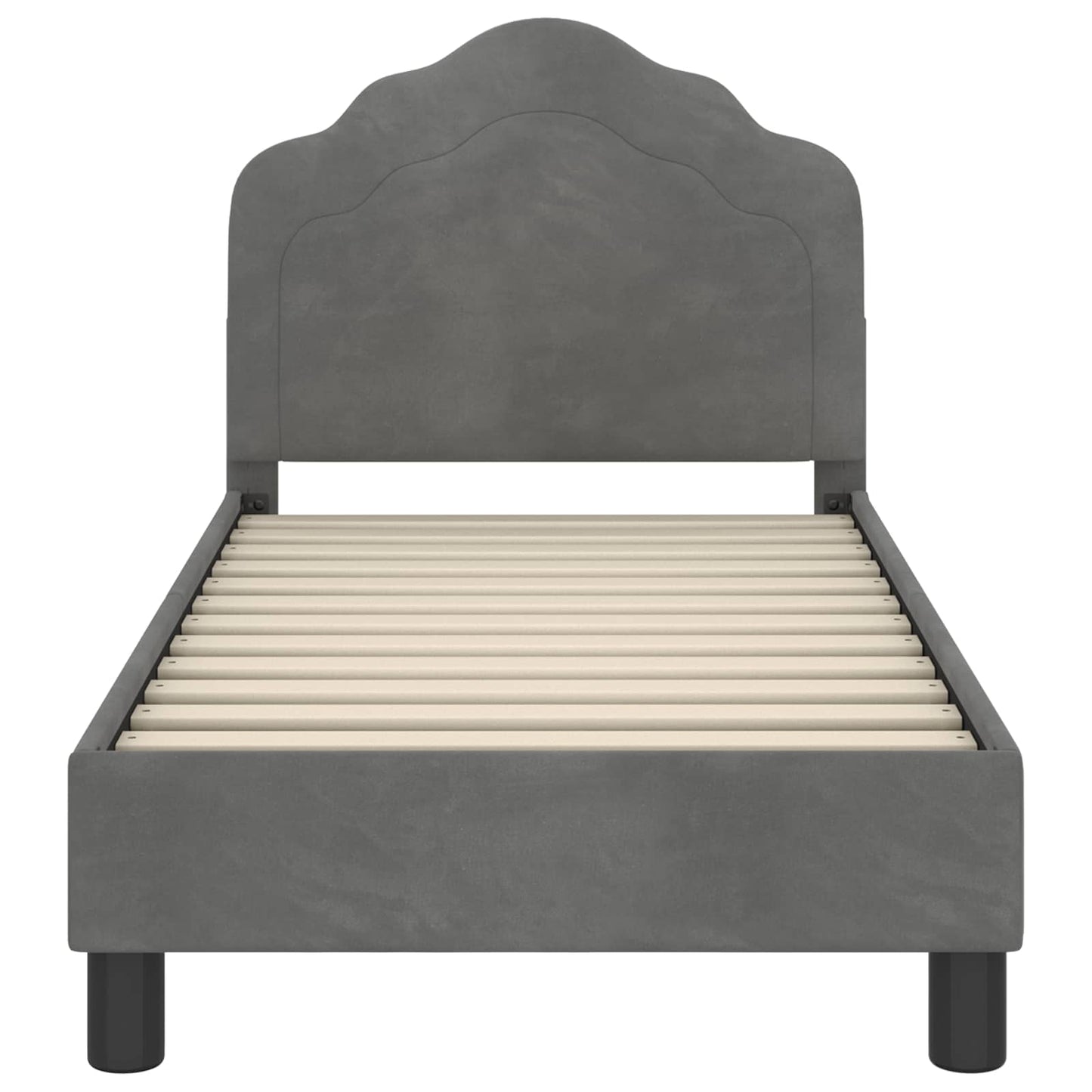 Struttura letto per bambini con testata Grigio Scuro Velluto | homemem39