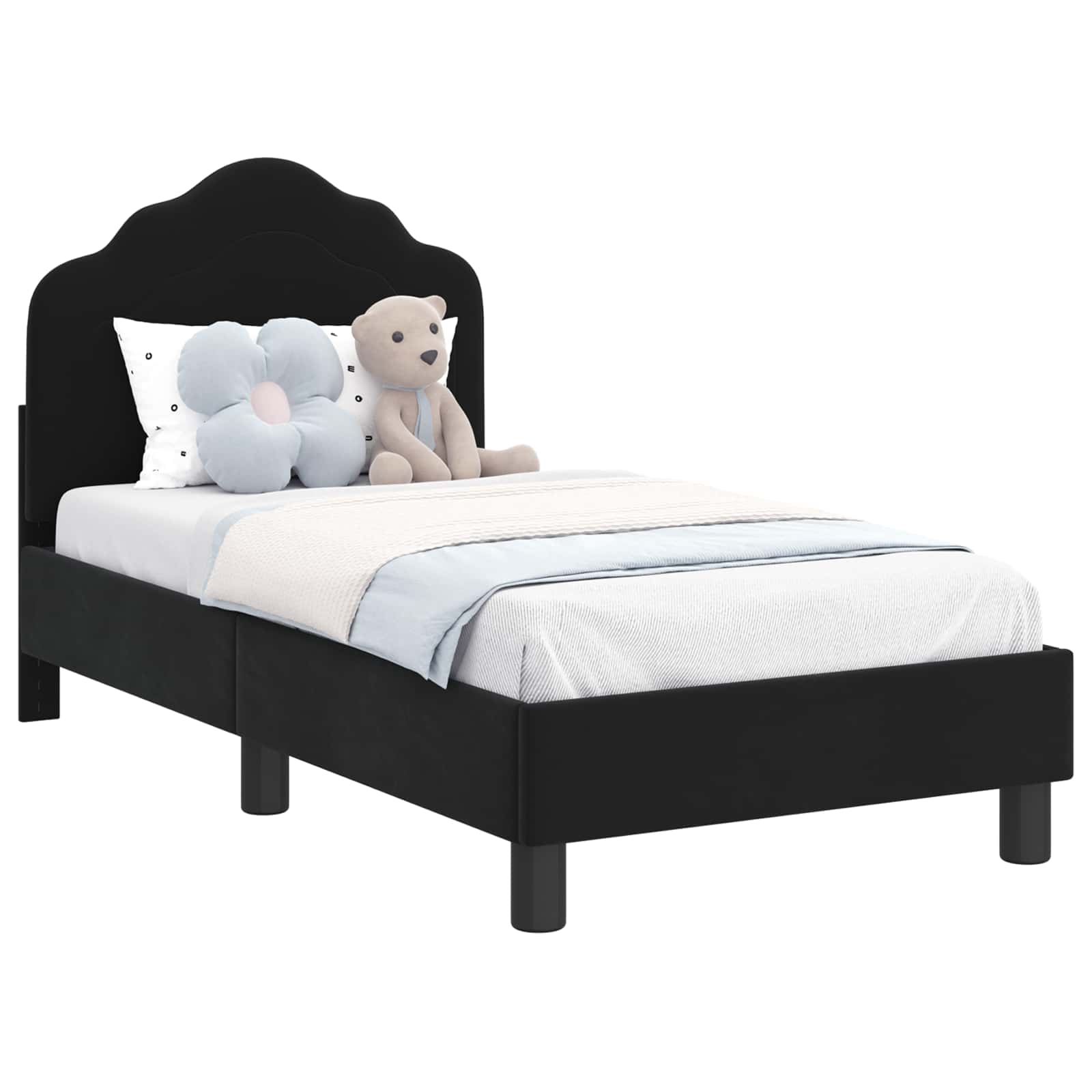 Struttura letto per bambini con testata Nero 70 x 140 cm | homemem39