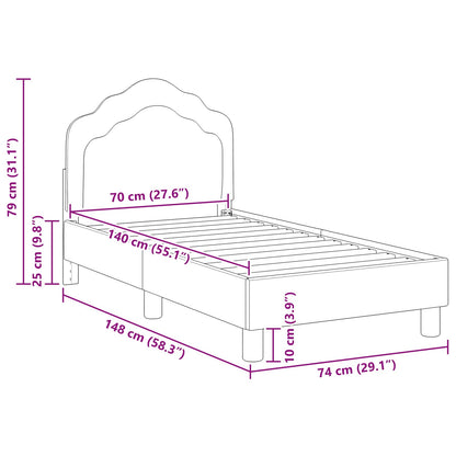 Struttura letto per bambini con testata Nero 70 x 140 cm | homemem39