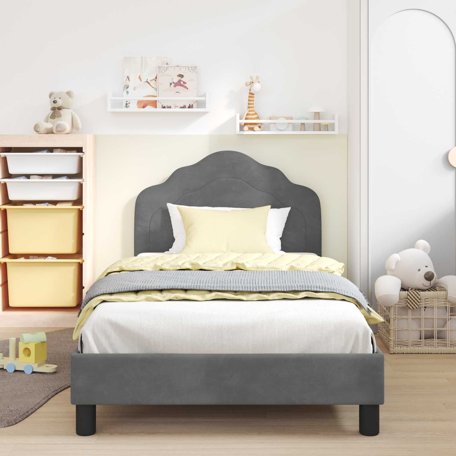 Struttura letto bambini con testata Grigio Scuro 80 x 200 cm | homemem39
