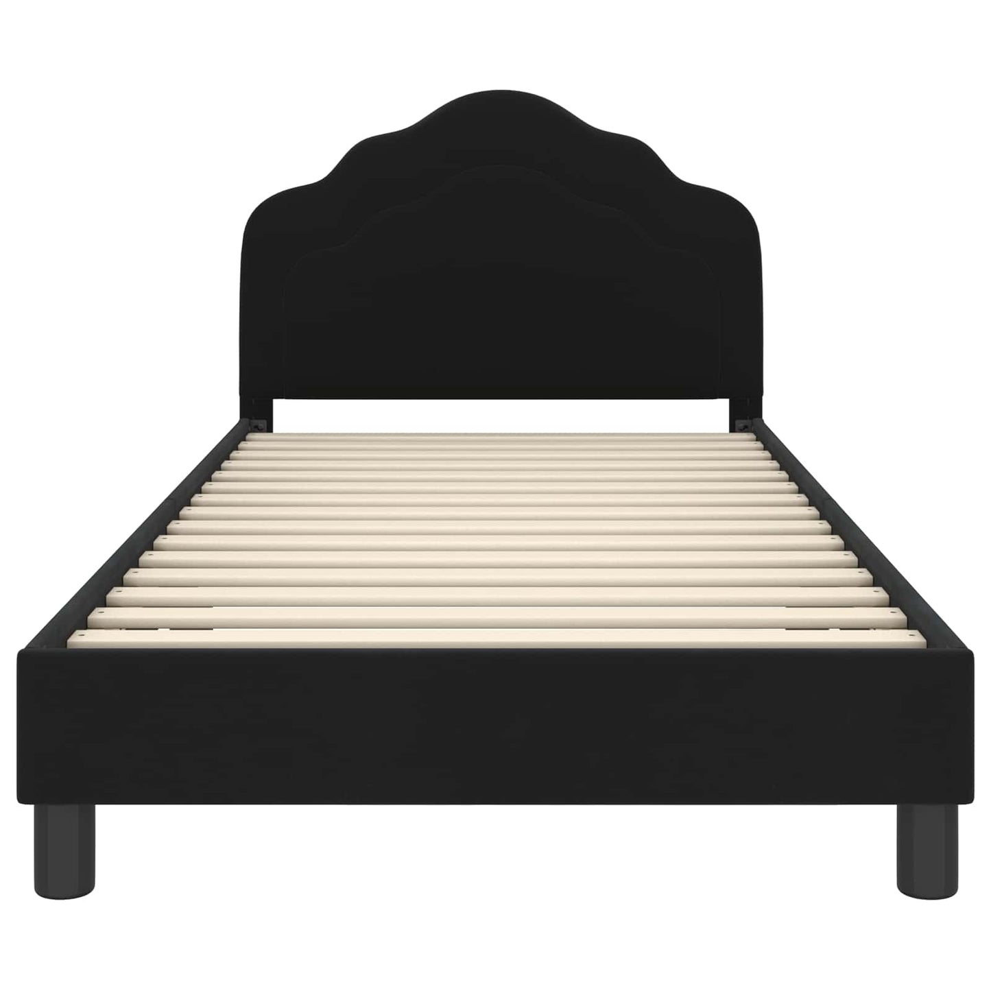 Struttura letto bambini con testata Nero 80 x 200 cm Velluto | homemem39