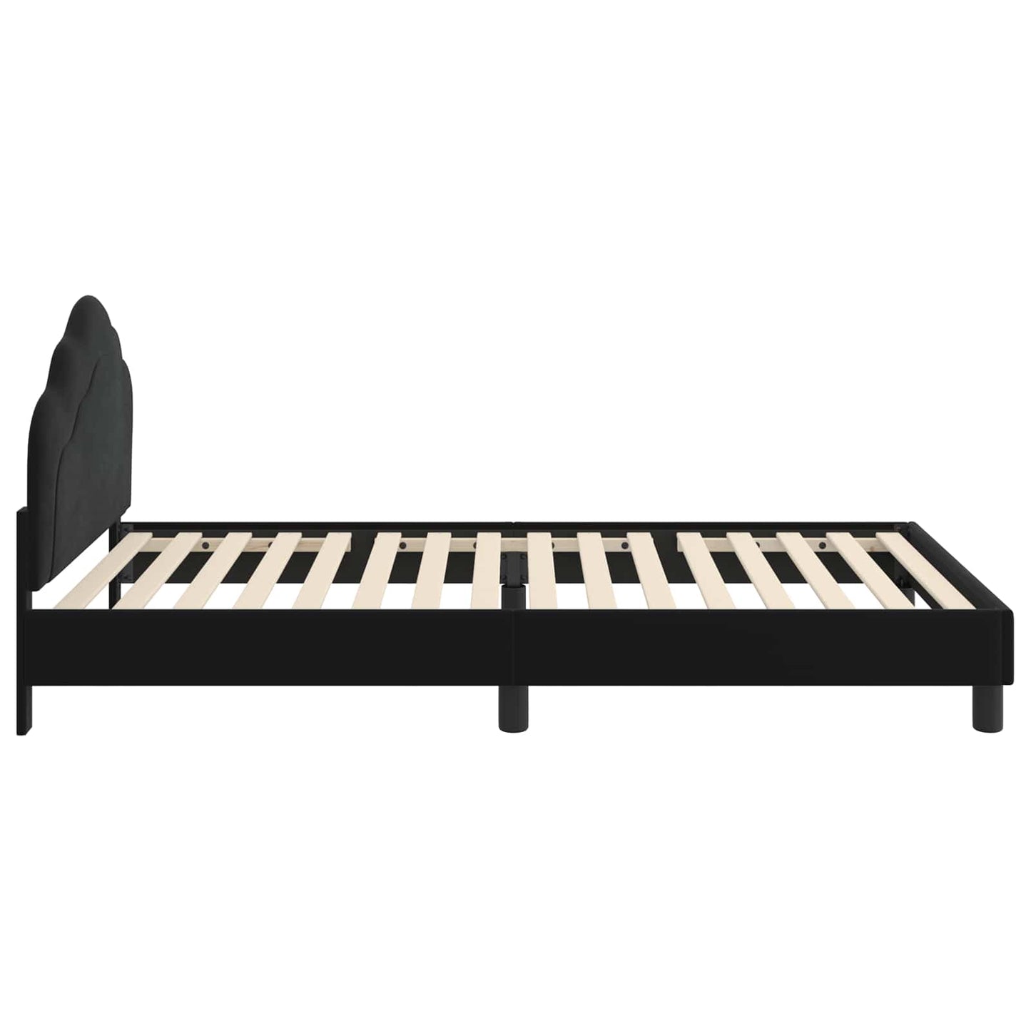 Struttura letto bambini con testata Nero 80 x 200 cm Velluto | homemem39