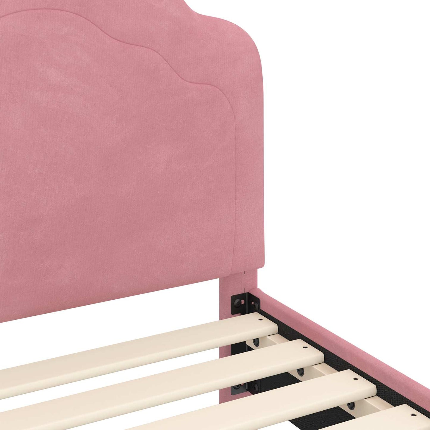 Struttura letto bambini con testata Rosa 80 x 200 cm Velluto | homemem39