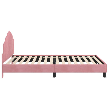 Struttura letto bambini con testata Rosa 80 x 200 cm Velluto | homemem39