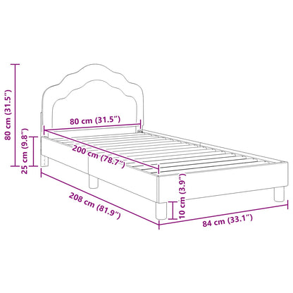 Struttura letto bambini con testata Rosa 80 x 200 cm Velluto | homemem39