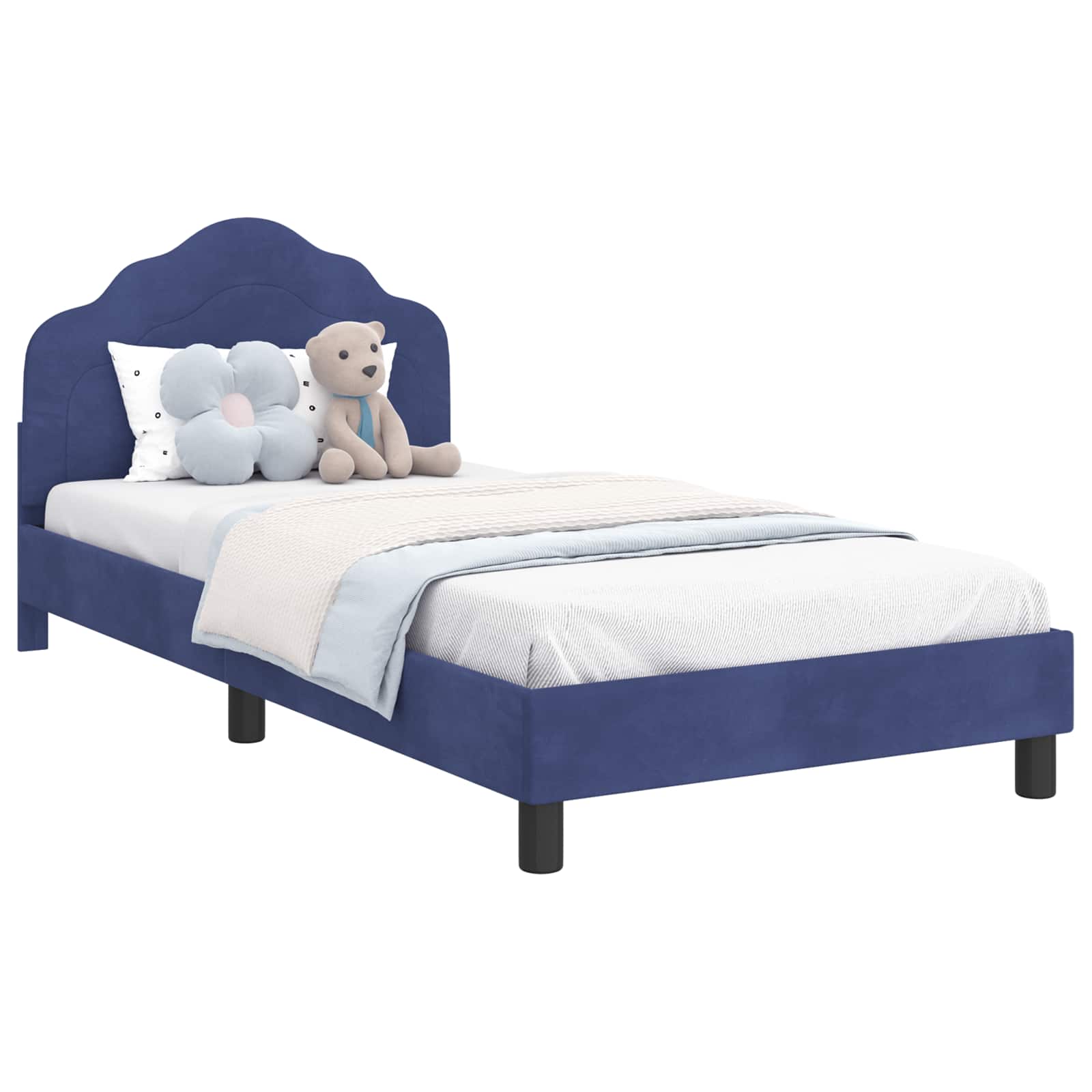 Struttura letto bambini con testata Blu Polizia 80 x 200 cm | homemem39