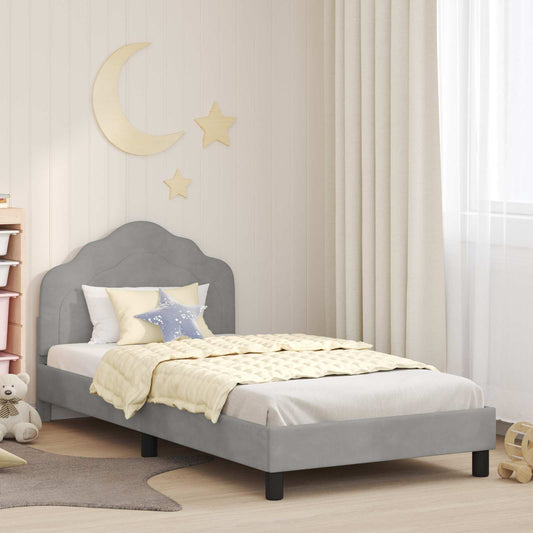 Struttura letto bambini con testata Grigio Chiaro 90 x 190 cm | homemem39