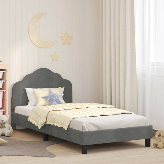 Struttura letto bambini con testata Grigio Scuro 90 x 190 cm | homemem39