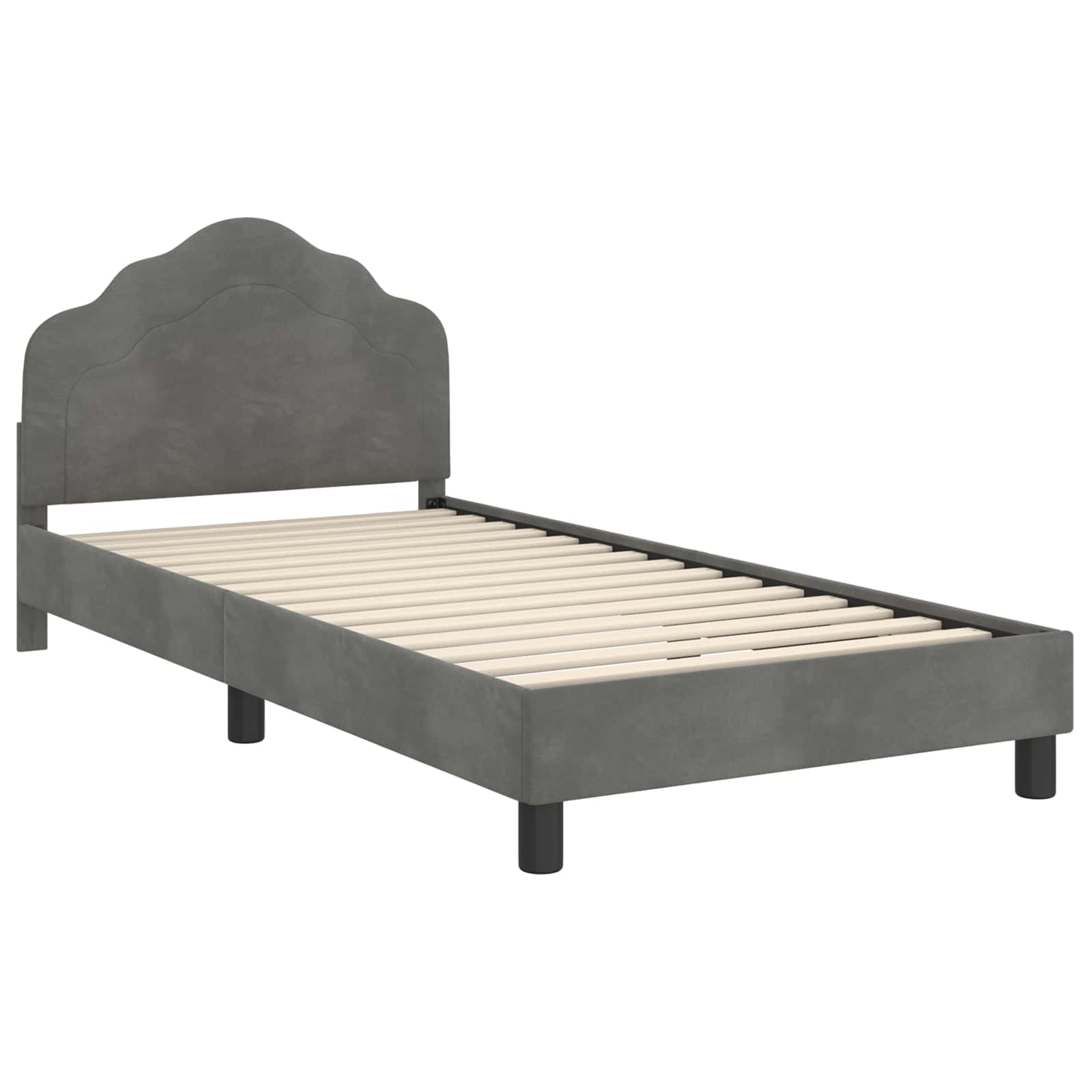 Struttura letto bambini con testata Grigio Scuro 90 x 190 cm | homemem39