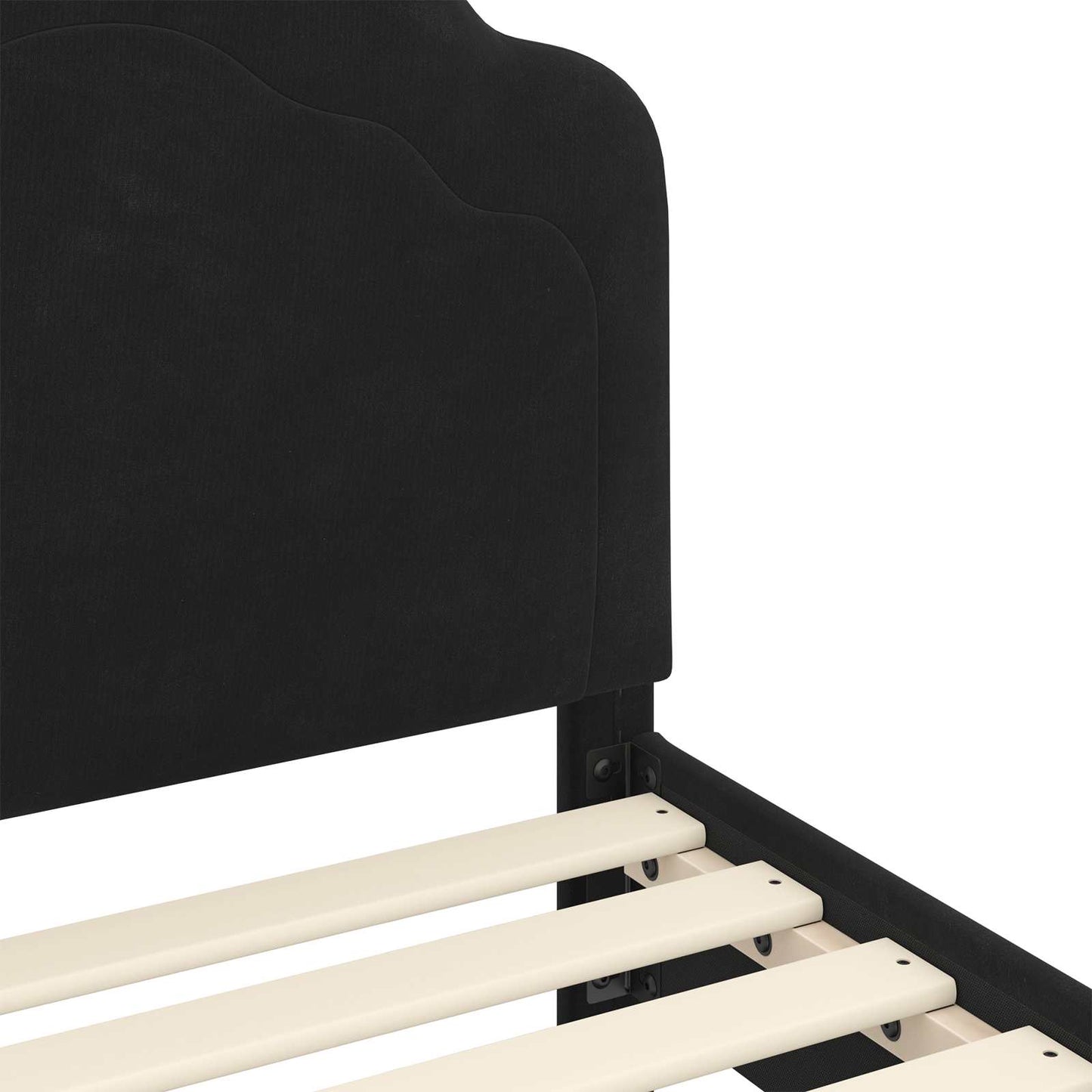 Struttura letto bambini con testata Nero 90 x 190 cm Velluto | homemem39