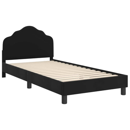 Struttura letto bambini con testata Nero 90 x 190 cm Velluto | homemem39