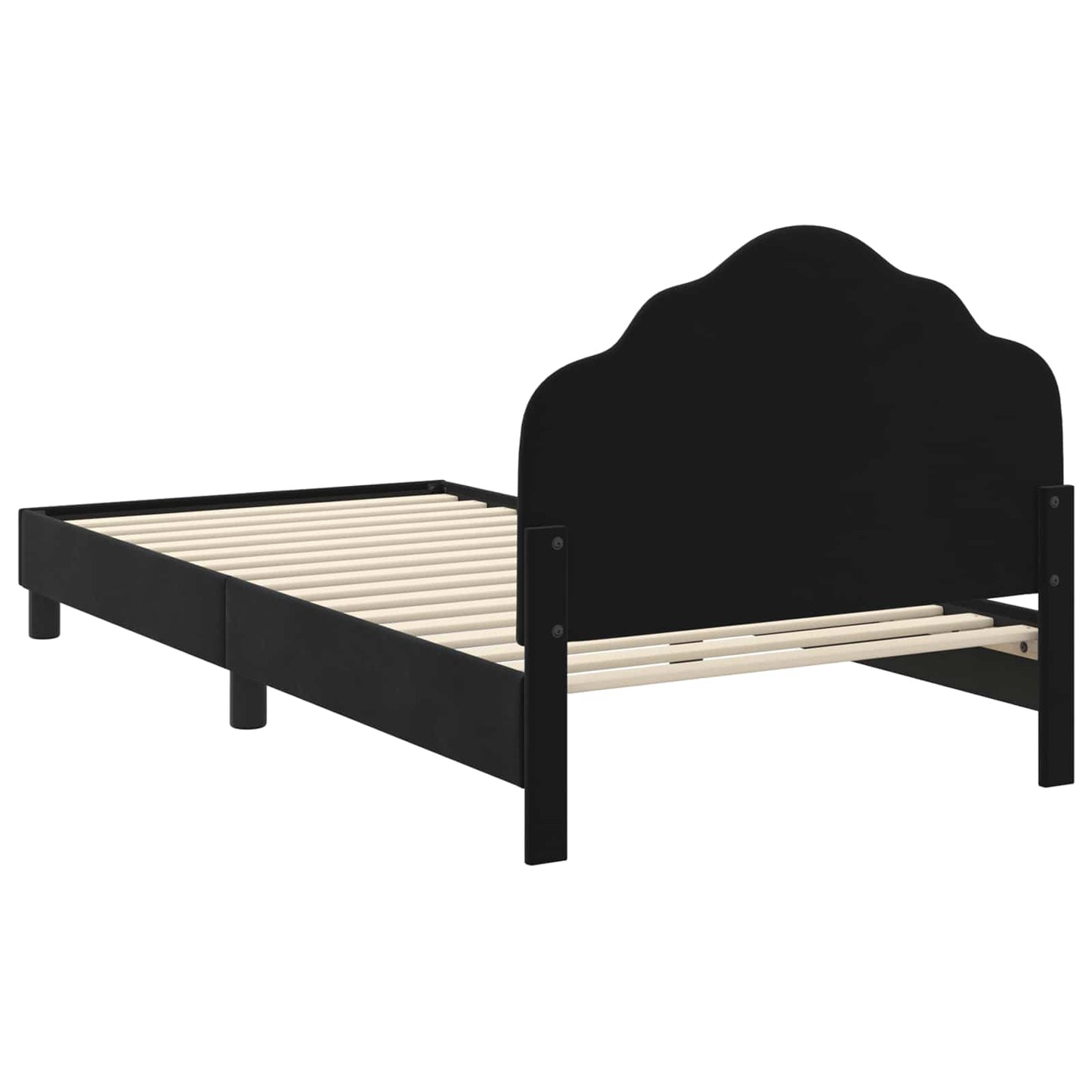 Struttura letto bambini con testata Nero 90 x 190 cm Velluto | homemem39