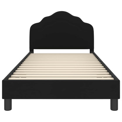 Struttura letto bambini con testata Nero 90 x 190 cm Velluto | homemem39