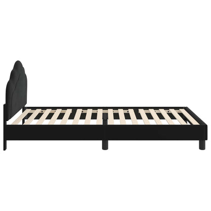 Struttura letto bambini con testata Nero 90 x 190 cm Velluto | homemem39