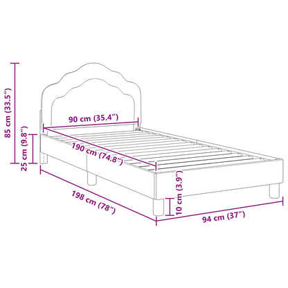 Struttura letto bambini con testata Nero 90 x 190 cm Velluto | homemem39