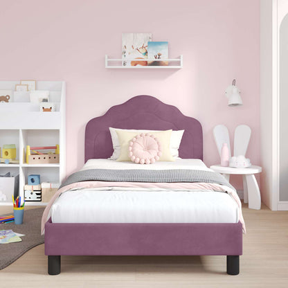 Struttura letto bambini con testata Viola 90 x 190 cm Velluto | homemem39