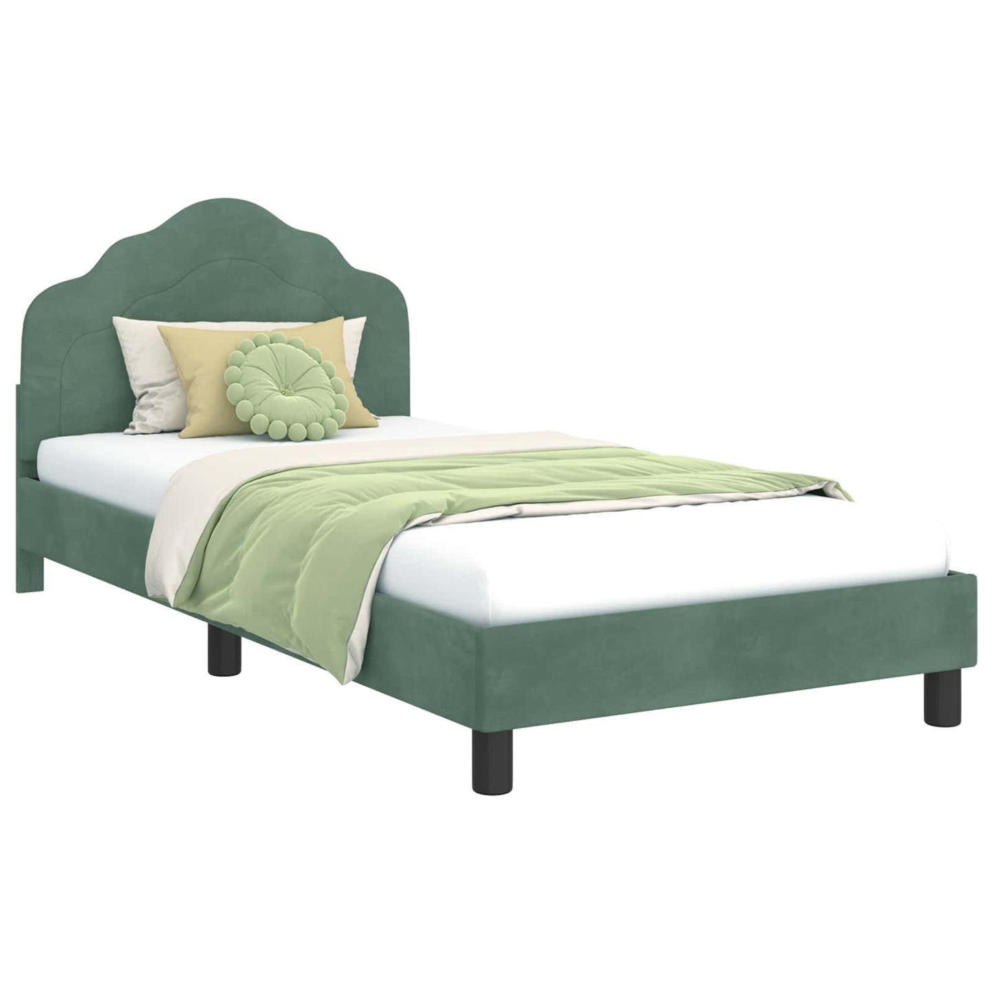 Struttura letto bambini con testata Verde Mare 90 x 190 cm | homemem39