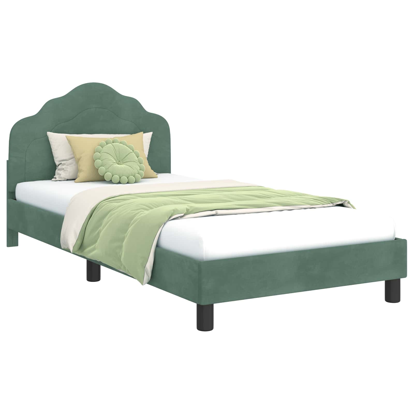 Struttura letto bambini con testata Verde Mare 90 x 190 cm | homemem39