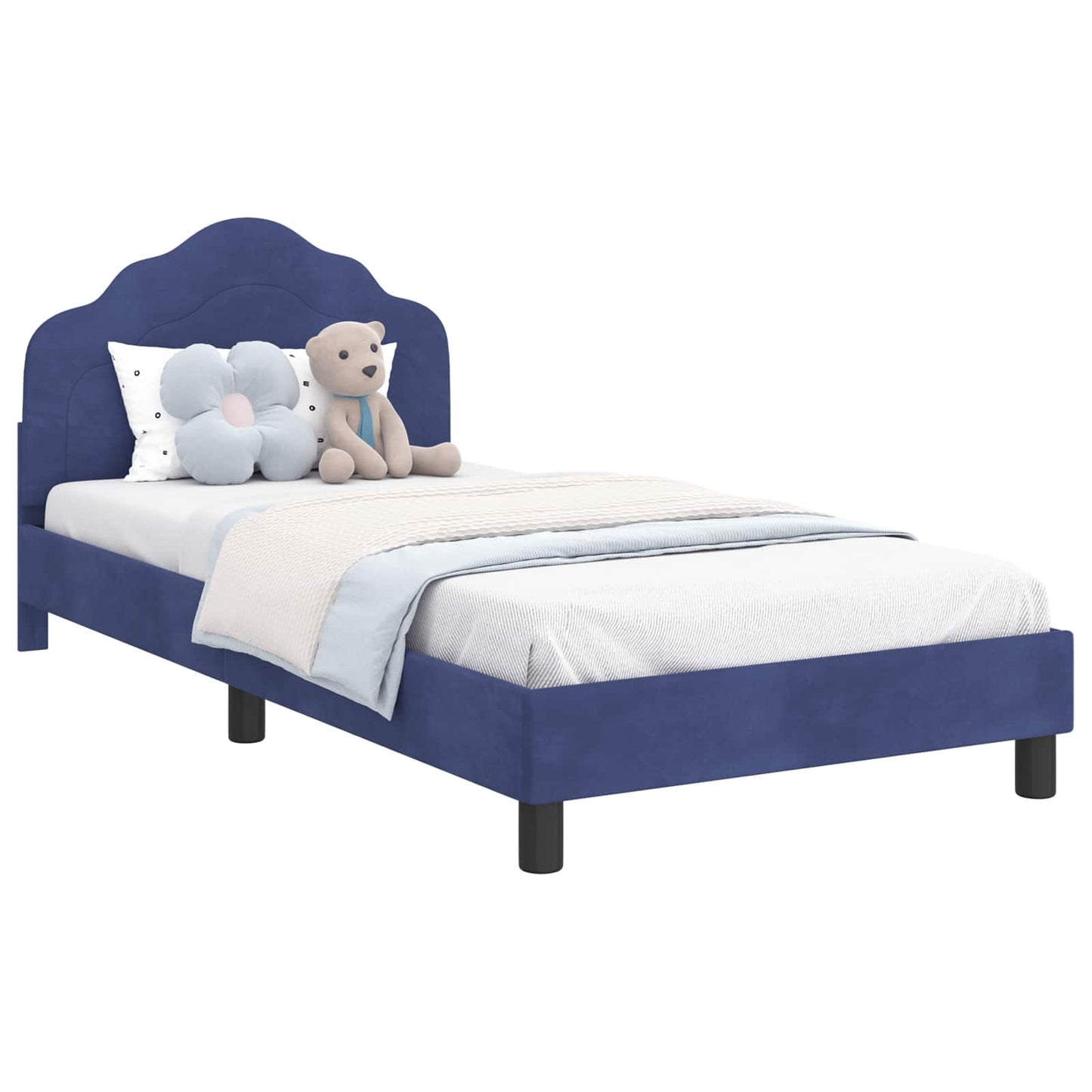 Struttura letto bambini con testata Blu Polizia 90 x 190 cm | homemem39