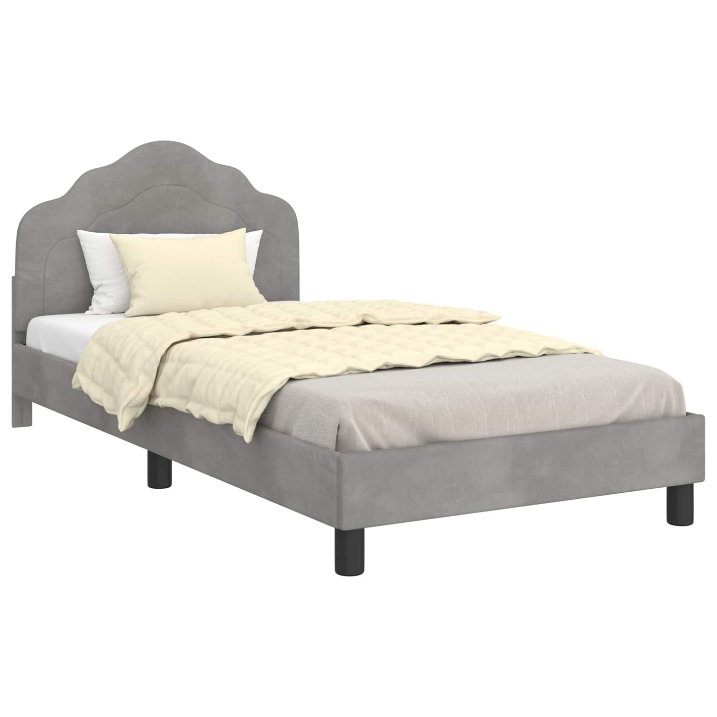 Struttura letto bambini con testata Grigio Chiaro 90 x 200 cm | homemem39