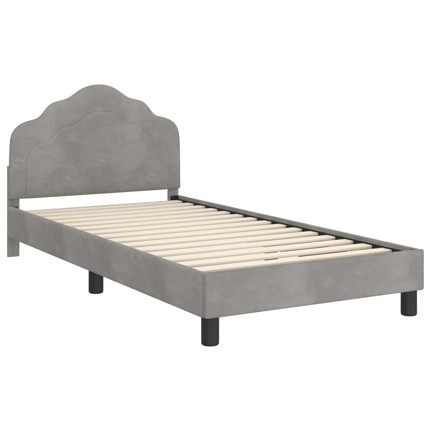Struttura letto bambini con testata Grigio Chiaro 90 x 200 cm | homemem39