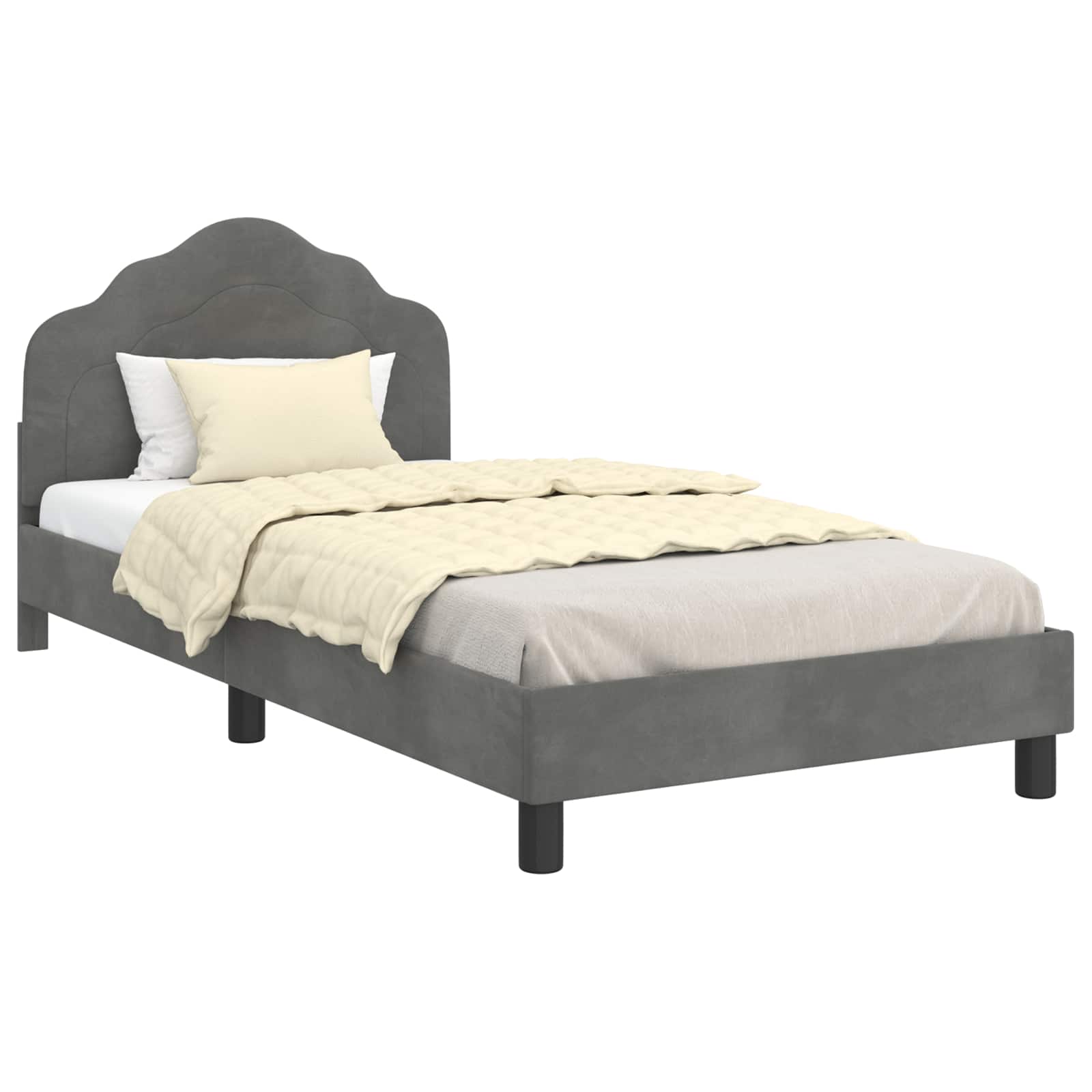 Struttura letto bambini con testata Grigio Scuro 90 x 200 cm | homemem39