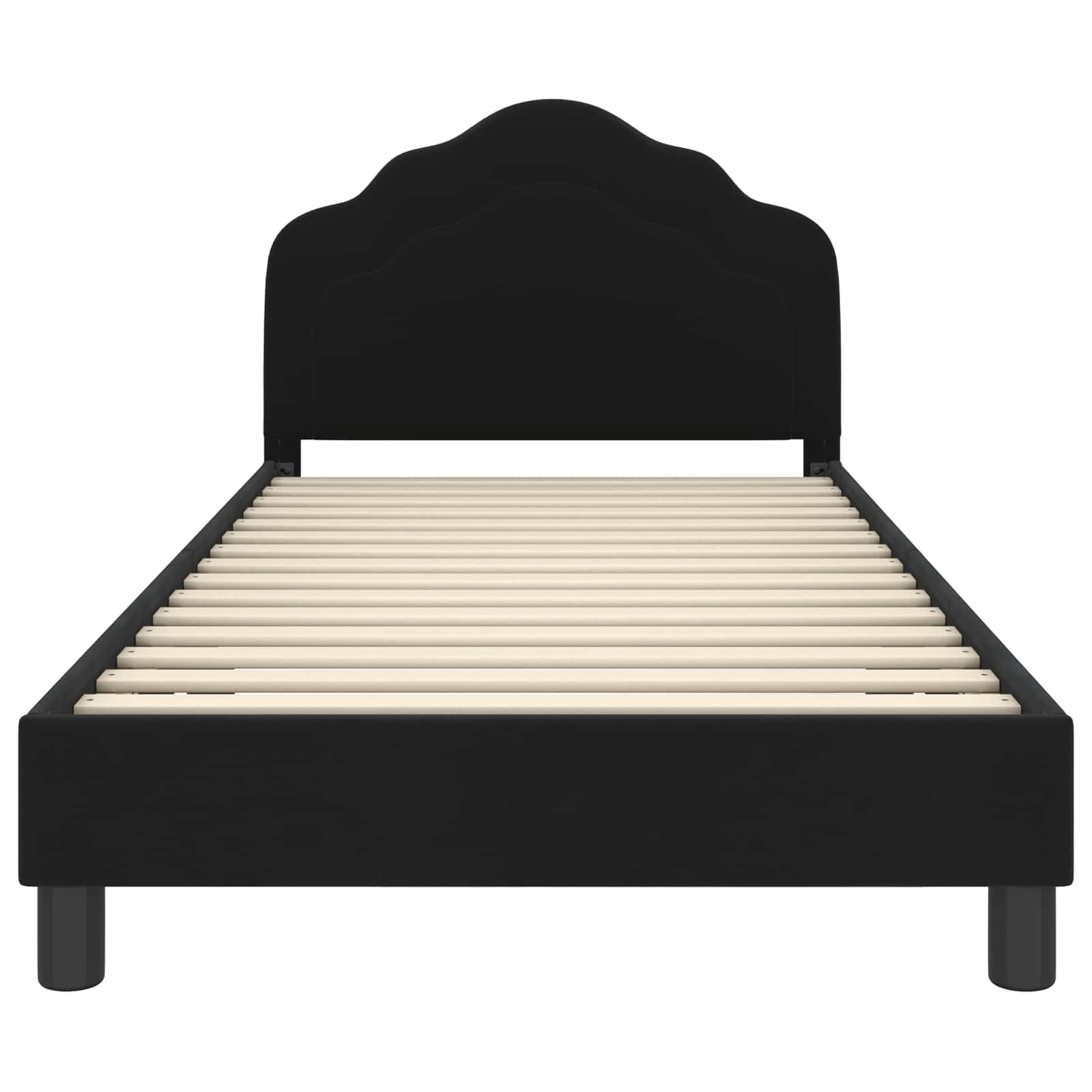 Struttura letto bambini con testata Nero 90 x 200 cm Velluto | homemem39