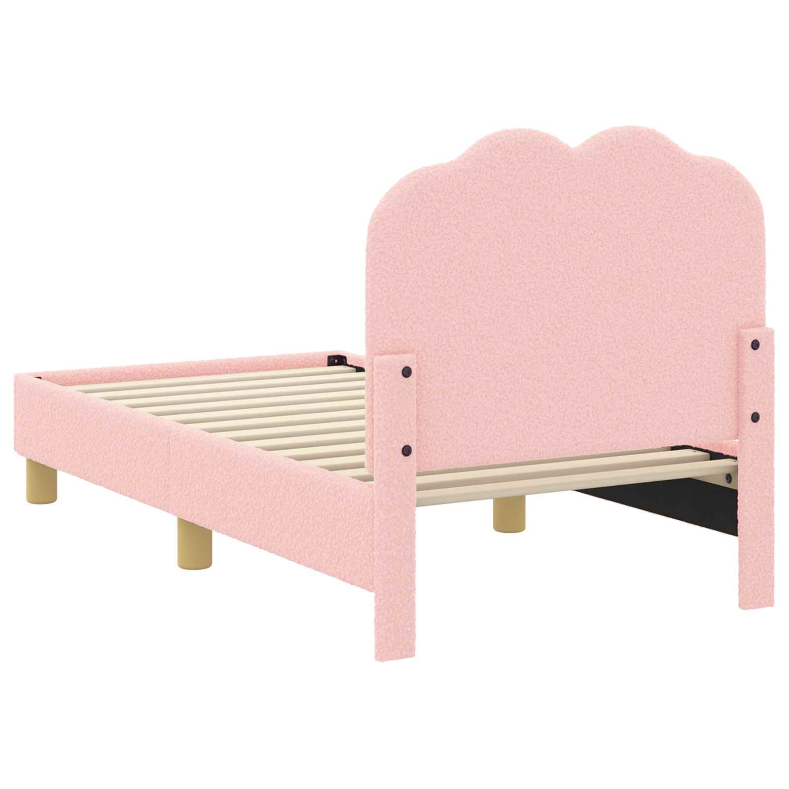 Struttura letto per bambini con testata Rosa 70 x 140 cm Bouclé | homemem39
