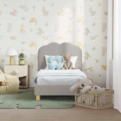 Struttura letto per bambini con testata Grigio Chiaro Bouclé