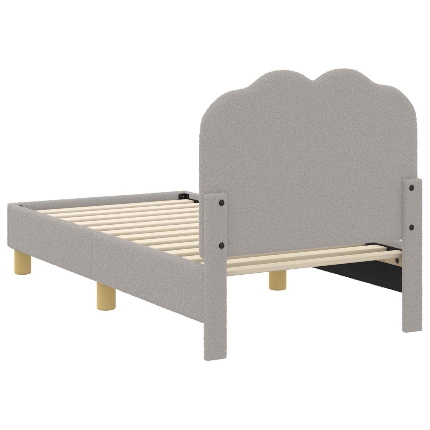 Struttura letto per bambini con testata Grigio Chiaro Bouclé | homemem39