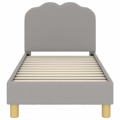 Struttura letto per bambini con testata Grigio Chiaro Bouclé | homemem39
