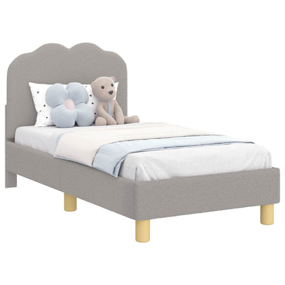 Struttura letto per bambini con testata Grigio Chiaro Bouclé | homemem39