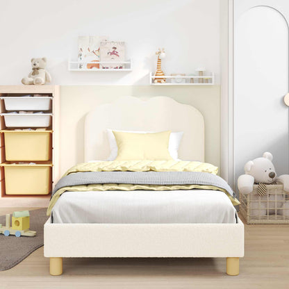 Struttura letto bambini con testata Crema 80 x 200 cm Bouclé | homemem39