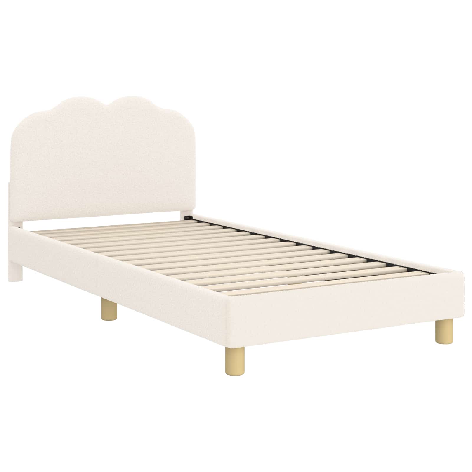 Struttura letto bambini con testata Crema 80 x 200 cm Bouclé | homemem39