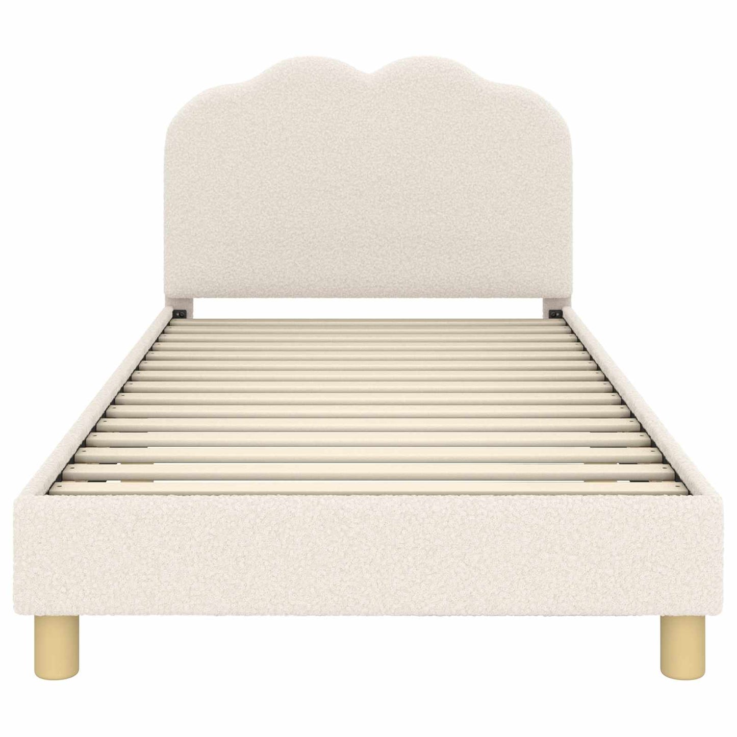 Struttura letto bambini con testata Crema 80 x 200 cm Bouclé | homemem39