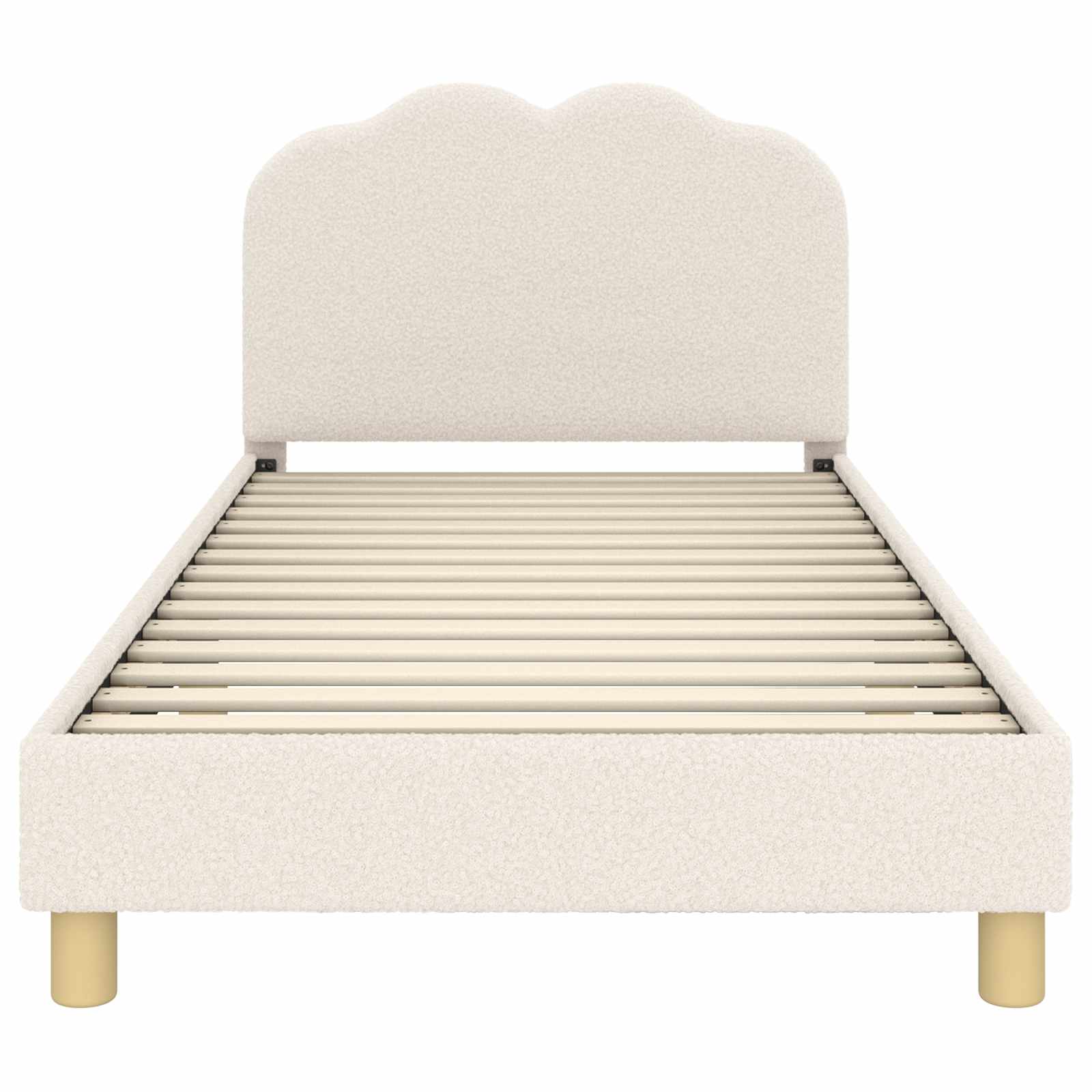 Struttura letto bambini con testata Crema 80 x 200 cm Bouclé | homemem39