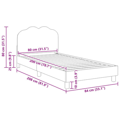 Struttura letto bambini con testata Crema 80 x 200 cm Bouclé | homemem39